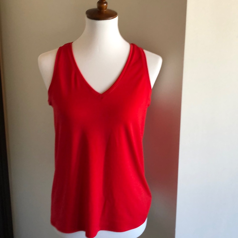 Red v-neck tank top